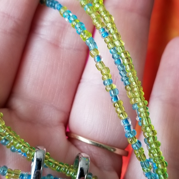 Lia Sophia Summer Sea necklace blue silver green - Picture 4 of 13